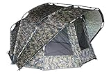 MK Angelsport „Fort Knox 2.0 – Camou“ 1-2 Personen Dome, Innenraumhöhe 165cm, Angelzelt, Karpfenzelt, Ultraleichter Aluframe, Zelt inkl. Gummihammer, Anglerzelt UVM. 3