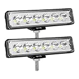 SKYWORLD 2pcs 12V led strahler kfz, 6 Zoll 18W Mini Spot Scheinwerfer Auto Offroad Beleuchtung nebelscheinwerfer für SUV ATV Traktor LKW 4x4, 6000K Weiß, led arbeitsscheinwerfer, led arbeitslicht