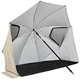 VirtuFit Premium Strandsonnenschirm - Windschutz - 200cm - Beige - Strandparasol