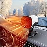 Chuankefanxing Auto Heizung, 12V 150W Autoheizung Fenster Entfroster Demister mit 360° Drehbasis, 2 in 1 Tragbare Auto Heizlüfter, Windschutzscheibe Defroster, Frontscheibenheizung Auto