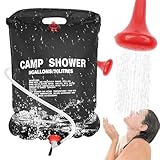 Traxenta 20l Camping dusche, solardusche Camping, campingdusche solar abnehmbare und tragbare, duschsack mit EIN-/abschaltbarem Duschkopf, reisedusche mit abnehmbarem Schlauch für Outdoor Reisen