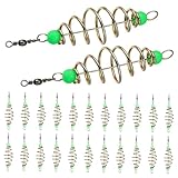 ROMISBABA 24 Stück Luminous Fishing Feeder Cage Teiliges aus Langlebigem Material mit Leuchtenden Perlen Federnder Olivenform Praktisches Angelzubehör für Verschiedene Angelmethoden und