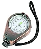 Herbertz 708500 Peilkompass, Flüssigkeitsgedämpft, 360 Grad, Bronzefarbiges Metallgehäuse, Visierschlitz, Tragekordel Kompasse
