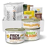 ration1 EPa Alaska-Seelachs in Safransoße mit Kartoffeln, glutenfrei, Premium Langzeit Tagesration, Einmannpackung wie EPA Bundeswehr, Konserven & Wasser 10 Jahre haltbar, Notfallnahrung, Notration