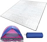 Aluminium-Campingmatte, isolierend, wasserdicht, faltbar, doppelseitig, Zelt, Aluminiumfolie, Matte für Outdoor, Camping, Wandern, Picknick (200 x 200 cm)