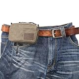 diodrio Gürteltasche für Herren und Damen, YKK-Reißverschlüsse, EDC-Tasche, Gürteltasche für Reisen, Wandern, Outdoor, wasserabweisend, strapazierfähiges, gewachstes Segeltuch, Olivgrün, Größe M,