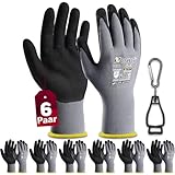 Nopaben 6Paar Arbeitshandschuhe herren - montagehandschuhe mit optimaler Griffigkeit & feinem Tastgefühl, ölresistent und atmungsaktiv, Industrie-Schutzhandschuhe für Mechanik und Werkstatt, GröÃŸ