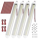 URAQT 120 LED Innenbeluchtung, 4 Stück 12V LED Leiste 1600LM 8W DC LED Innenlichtleiste Mit 4 Verlängerungskabeln y Schalter Auto led für Auto Wohnmobil Van Bus Caravan Boat Küche Bad Bar LKW