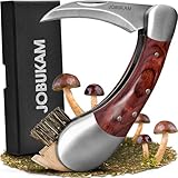 JOBUKAM Pilzmesser mit Bürste klappbar - Hochwertiges Schwammerlmesser mit Pilzbürste - tolles Geschenk für Pilzsammler, ob Outdoor Pilze sammeln, Pilzkultur oder Champignon Pilzzuchtset