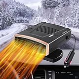 Jaaduem 12V 200W Auto Heizlüfter, 2 in 1 Tragbare Autoheizung, Auto Heizung Defroster, Tragbar Auto Heizung Entfroster mit 360° Drehbasis für Auto Windschutzscheibe Schneller Heizlüfter Defroster