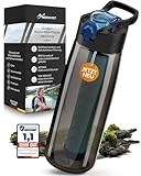 BERGKVIST® Outdoor Wasserfilter Flasche OBSIDIAN (650ml) mit Kompass - Trinkflasche mit Filter für sauberes Trinkwasser - Wasseraufbereitung für die Camping-, Prepper- & Survival-Ausrüstung (Schwarz)