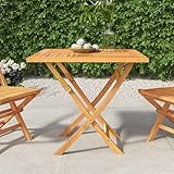 KLYEON Gartentisch Klappbar 85x85x76 cm Teak Massivholz Gartenmöbel Tische