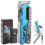 Multitool 17 in 1,Geschenke für Männer, Multi-Tool mit Zange Klappmesser,Faltbares Multifunktion Zange Werkzeug mit Nylontasche,Geschenk für Papa Männer,ideal für Outdoor,Wandern,DIY,Reparaturen