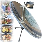 Solarkocher 2000W, Tragbarer Outdoor-Sonnenofen mit hoher Effizienz 800~1000°C für Camping, Kochen und Dämpfen