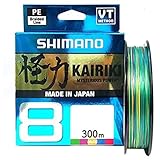 Schnur Kairiki 8, 300 m, 0,215 mm, 20,8 kg, Mehrfarbig