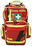 Erste Hilfe Notfallrucksack Sport Freizeit & Event - AEROtex® Plane Rot - Gelbe Reflexstreifen