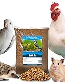 Futterbauer 1kg Soldatenfliegenlarven getrocknet, Premium Vogelfutter, Fischfutter, Futter für Reptilien und Nager, Proteinreiches Naturfutter wie Mehlwürmer