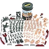 JOYIN 164 Teiliges Soldaten Spielset, Mini Soldaten Figuren Spielzeug Set, Deluxe Militärspielset mit Soldaten, Flugzeugen, Hubschraubern, Panzern, Flaggen und Zubehör