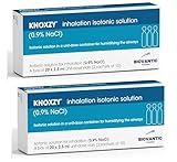 KNOXZY Sterile isotonische Kochsalzlösung 0,9% – Natriumchlorid NaCl – Inhalations-Kochsalzlösung zur Befeuchtung der Atemwege – 20 x 2,5 ml Einheitsdosisfläschchen (2er-Pack)