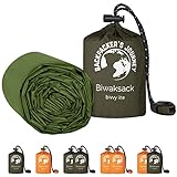 NEU: Backpacker's Journey Biwaksack, ultraleichter und wasserdichter Notfallschlafsack. Ideal für Camping, Wandern und Abenteuer (1 Biwaksack grün)