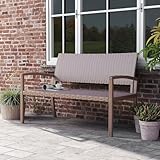 UDPATIO Gartenbank Wetterfest aus Polyrattan, Rattan Sitzbank Outdoor, Terrassenbank mit Rückenlehne & Armlehnen, Balkon Bank 320kg belastbar für Garten, Balkon, Terrasse, Beige