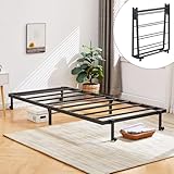 FetiNes Klappbett 90x190 cm Einzelbett Metallbett Gästebett faltbares Reisebett mit 4 Laufrollen feldbett klappbar, Platz spart