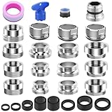 20er Pack Wasserhahn Adapter Set Wasserhahnadapter mit Dichtungen Messing Gewindeadapter für für Wasserfilter, WasserhahnLuftsprudler WasserhahnSieb, Adapter für Gartenschlauch Spülb
