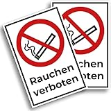 2 Stück (30 x 20 cm) - Rauchen verboten schild - rauchverbot schild - stabil aus PVC Hartschaum Platte - 3 mm stark - mit UV-Schutz und witterungsbeständig