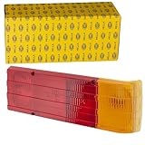 HELLA Rückleuchte - Glühlampe - 12V - Einbau/geschraubt - ECE - Lichtscheibenfarbe: rot/gelb - Stecker: Flachstecker - rechts/links - Menge: 1 - 2SD 004 460-001