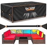Enzeno Groß Gartenmöbel Abdeckung Wasserdicht mit Belüftungsöffnungen 280x205x106cm, Abdeckplane Schutzhülle für Gartentische Terrassenmöbel, Outdoor Sofa Tisch Möbelsets, Schwerlast Oxford Gewebe