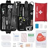69 in 1 Außen Notfall Survival Kit mit Erste Hilfe Set,Survival Kit Professionelles Notfall Set Outdoor Zuhause Survival Ausrüstung für Camping,Bushcraft,Wandern,Jagde,Abenteuer,Väter,Männer (69PCS)