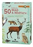 Moses 9739 Expedition Natur - 50 heimische Wald und Wildtiere | Bestimmungskarten im Set | Mit spannenden Quizfragen