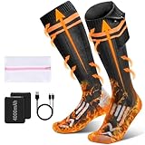 Naxup Beheizbare Socken, 4000mAh Wiederaufladbare Heizsocken mit 4 Temperaturen, Waschbare Wärmesocken für Skifahren/Angeln/Camping/Radfahren, Beheizte Socken Unisex 36-43
