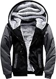 LLdress Sweatjacke Herren Winter Hoodie warm Kapuzenjacke Fleece gefüttert Freizeit Jacke mit Reißverschluss