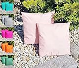 JACK 45x45cm Outdoor Lounge Kissen Dekokissen inkl. Füllung Wasserabweisend Sitzkissen Garten Stuhl Lotus Effekt, Farbe:Rosa