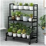 SINBINTA 3-stöckiger Pflanzenständer aus Metall, Leiterregal für Innen- und Außenbereich, Blumentopfhalter, Eckpflanzenregal für Garten, Balkon & Terrasse (Schwarz)