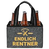 MEJOSER Ruhestand Geschenk Männerhandtasche Rente Rententritt Rentner Geschenke Männer Flaschentasche Flaschenträger für 6 Flaschen Endlich Rentner Abschiedsgeschenk Mann