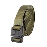 S-MAN Nylon Herren Gürtel 2,5 cm breit Military Schnellverschluss Metall Schnalle Gurtband Taktische Gürtel für Männer, armee-grün, Einheitsgröße…