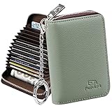 FurArt Kreditkartenetui für Damen und Herren, RFID Schutz, 14 Fächer,Schlüsselanhänger,Reißverschlussetui