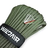 WILDAIR Paracord Survival Paracord Fallschirm-Feuerschnur Survival-Seile 4-in-1 5/32 Zoll Durchmesser US-Militär Typ III mit integrierter Angelschnur, Feuerstarter Zunder