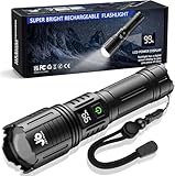 JAY-PARK Taschenlampe LED Aufladbar 1000000 Lumen, Extrem Hell, Starke Taschenlampen 5 Lichtmodi, Zoombar, IP67 Wasserdicht für Camping, Wandern, Notfälle