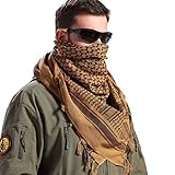 FREE SOLDIER Halstuch/Kopftuch Shemagh,100% Baumwolle Pali-Tuch Schals Unisex,Braun,110 * 110cm