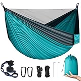 PHYSEN Hängematte Outdoor mit Moskitonetz Hängematte Camping, 300kg Traglast Doppelhängematte, 290x140cm Ultralight Hammock Reisehängematte für 2 Personen, für Garten Survival Wander Strände