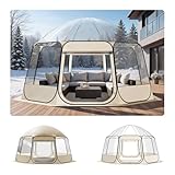 VEVOR Pop-up-Bubble-Zelt, 458 x 432 x 230 cm, transparentes Campingzelt, Garten-Kuppel-Iglu-Zelt mit Fenstern, Sportzelt, 540°-Panoramablick, für 12–15 Personen, Terrasse, Hinterhof