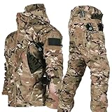 Gvqng Taktischer Anzug, Taktische Jacke Und Hose FüR Herren, wasserdichte Armee-Kampfanzug-Sets, Taktische Tarnkleidung FüR Die Jagd, Kampfjacke Und -Hose FüR Herren,01,M