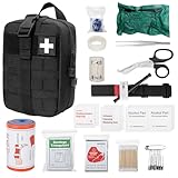 HIULLEN Erste Hilfe Set Outdoor,46 Stück Medizinische Taktische Tasche,Erste Hilfe Trauma Set,First Aid Kit Military,Medizinische Tasche,Notfall Trauma Survival Ausrüstung für Camping,Wandern,Zuhause