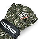 WILDAIR Paracord Survival Paracord Überlebensseile Parachute Fire Cord Survival Ropes 4-in-1 Military Typ III mit integrierter Angelschnur Fire-Starter Tinder