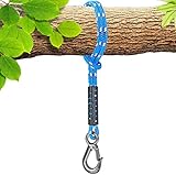 BeneLabel Schaukel Befestigung Seil, 50cm Hängematte Aufhängung Gurt Baum Hängesessel Balkenbefestigung mit Haken für Indoor Outdoor Baumschaukel Nestschaukel, 1134kg/10mm Durchmesser, Blau