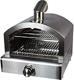 ACTIVA Gas Pizzaofen, 3,5 kW, Edelstahlausführung, inkl. Pizzastein, In- und Outdoor, Pizza, Flammkuchen, Universal für Fleisch, Fisch & Gemüse einsetzbar.