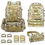 Taktischer Rucksack, 60L Militär Rucksack, Notfallrucksack Outdoor Rucksack Groß Abnehmbar Großer Survival Molle Tagesrucksack Rucksack Wasserdicht für Outdoor Wandern Camping Bergsteigen Reisen